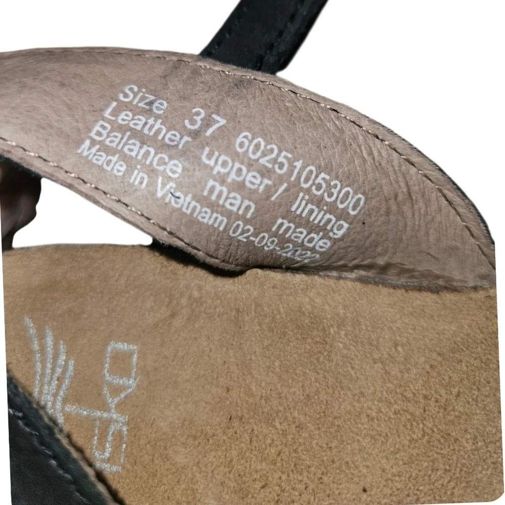 Dansko Rowan Close Toe Mary Jane Stappy Black Nubuck Leather Comfort shoes Sz 37 - Picture 7 of 8